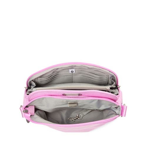 Shop Baggallini Coastal Flip Lock Crossbody Bag In Hibiscus Pink