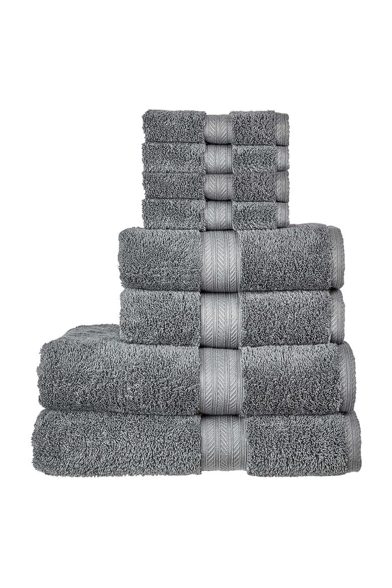 Renaissance Classic 100% Egyptian Cotton 8 Piece Towel Set, Main, color, Ash Gray