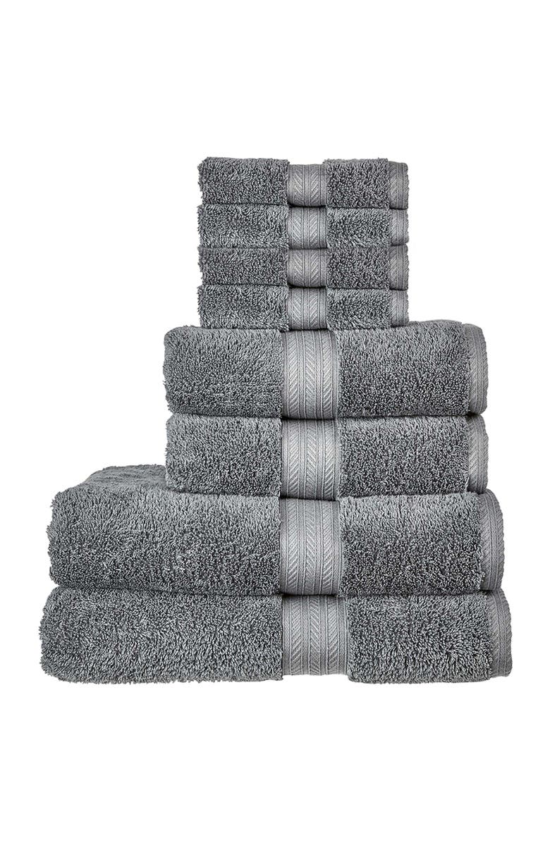 CHRISTY Renaissance Classic 100% Egyptian Cotton 8 Piece Towel Set, Main, color, Ash Gray