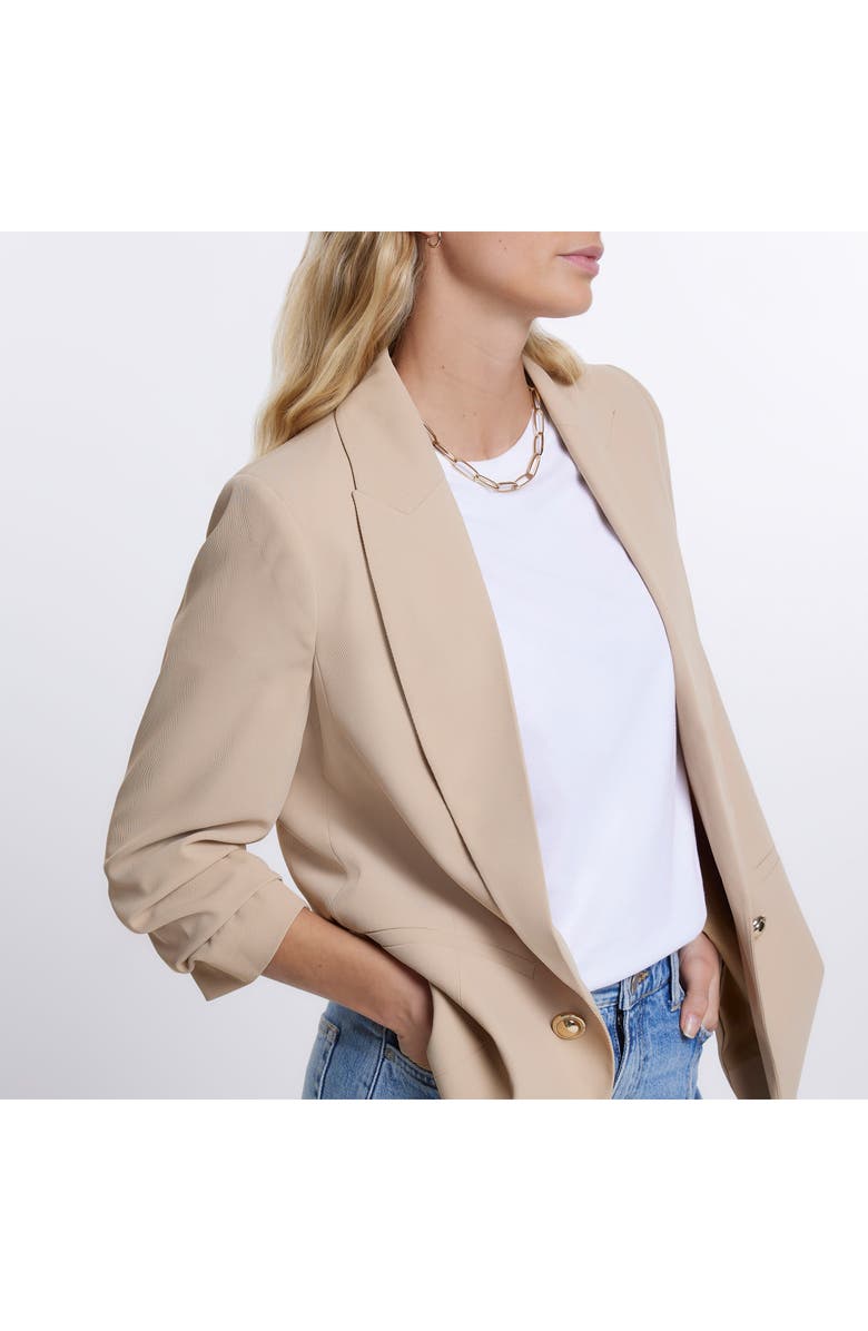 River Island Pleat Sleeve Blazer, Alternate, color,