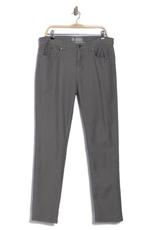 Original Penguin Slim Lux French Terry Chino Pants In Gray