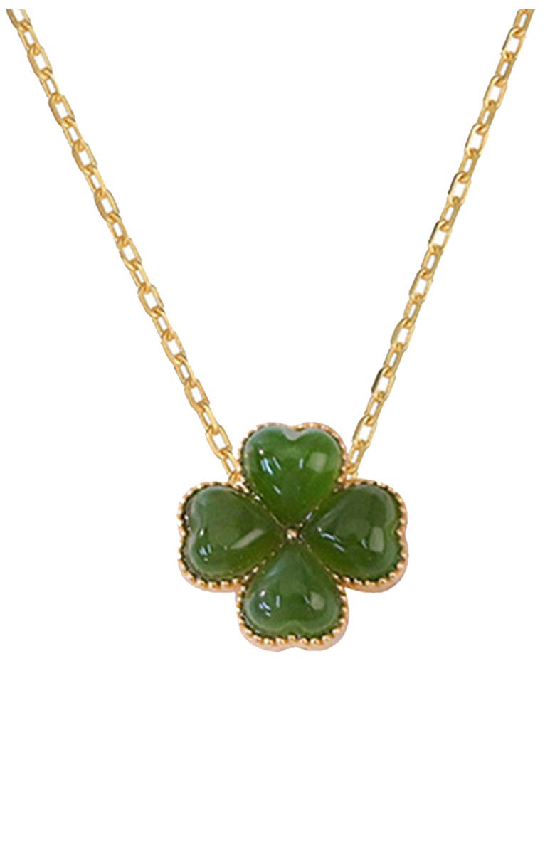 seree Jardin Green Jade Pendant Necklace, Main, color, Green