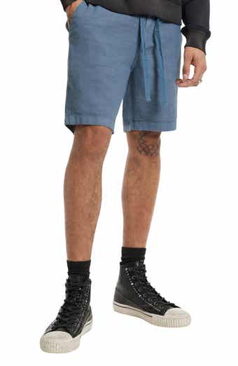 John Varvatos Benson Linen Blend Drawstring Shorts