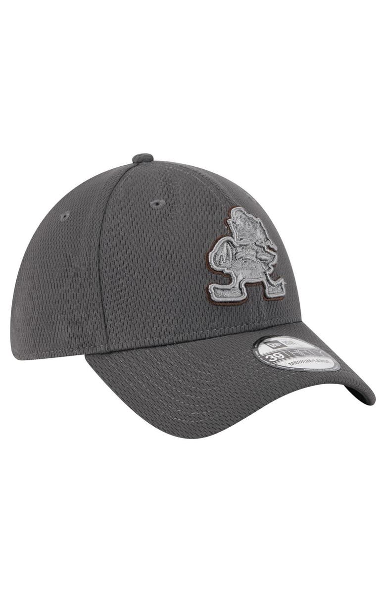New Era Men's New Era Graphite Cleveland Browns Throwback Logo Main 39THIRTY Flex Hat, Alternate, color, 