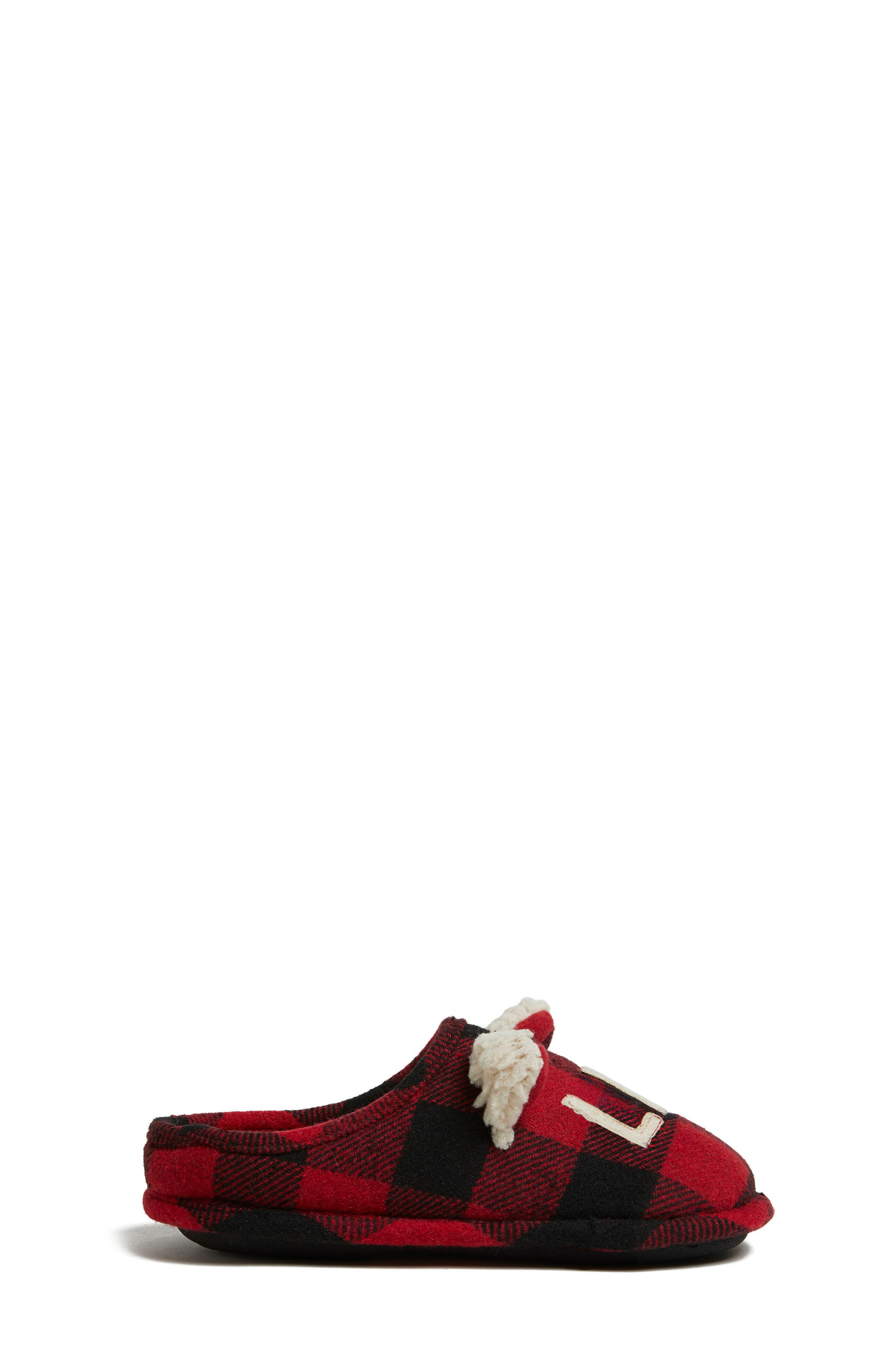 Kids' Buffalo Check Lil Bear Clog Slipper, Alternate, color, RED PLAID