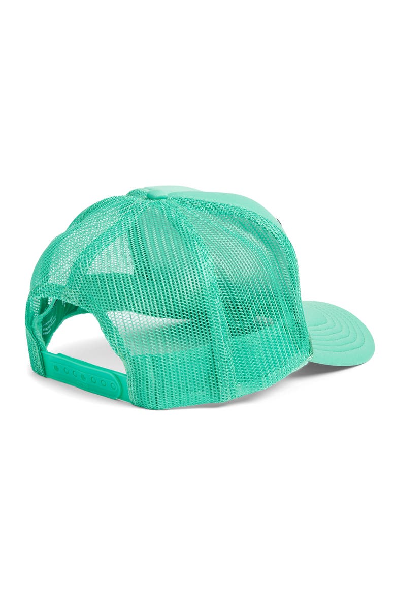 Aloha Flower Trucker Hat, Alternate, color, CACTUS GREEN