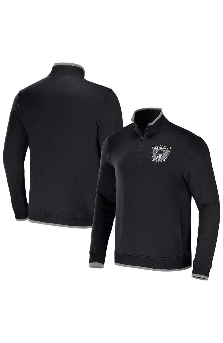 NFL X DARIUS RUCKER Men's NFL x Darius Rucker Collection by Fanatics Black Las Vegas Raiders Logo Quarter-Zip Top, Main, color, Black