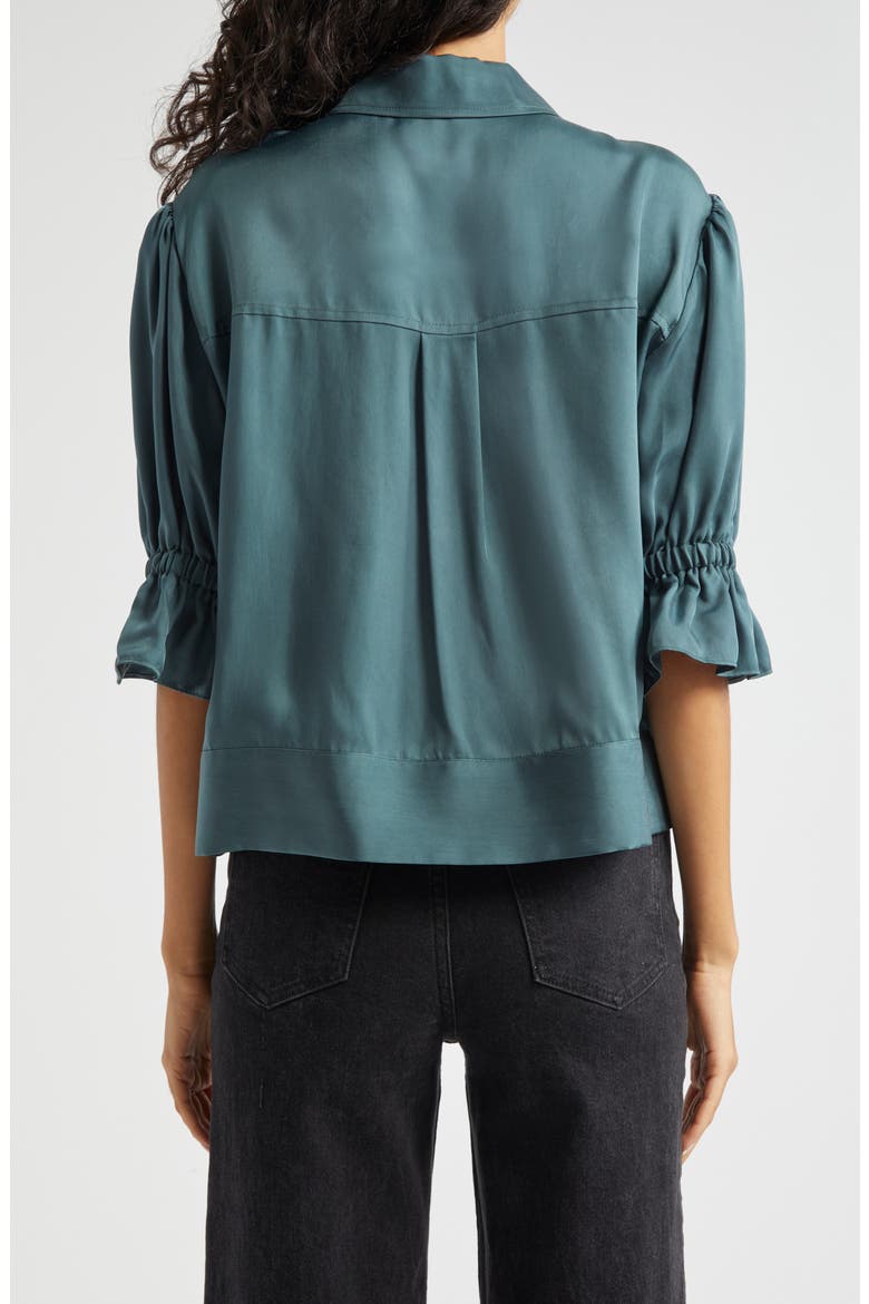 Holly Ruffle Sleeve Jacket, Alternate, color, GREEN ONYX