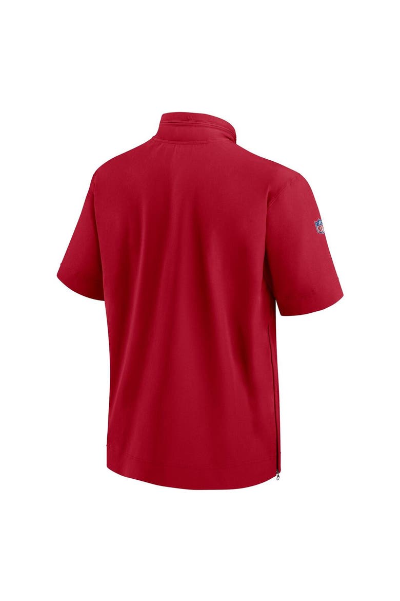 Men's Nike  Red Tampa Bay Buccaneers Sideline Coach Short Sleeve Hoodie Quarter-Zip Jacket, Alternate, color, Red