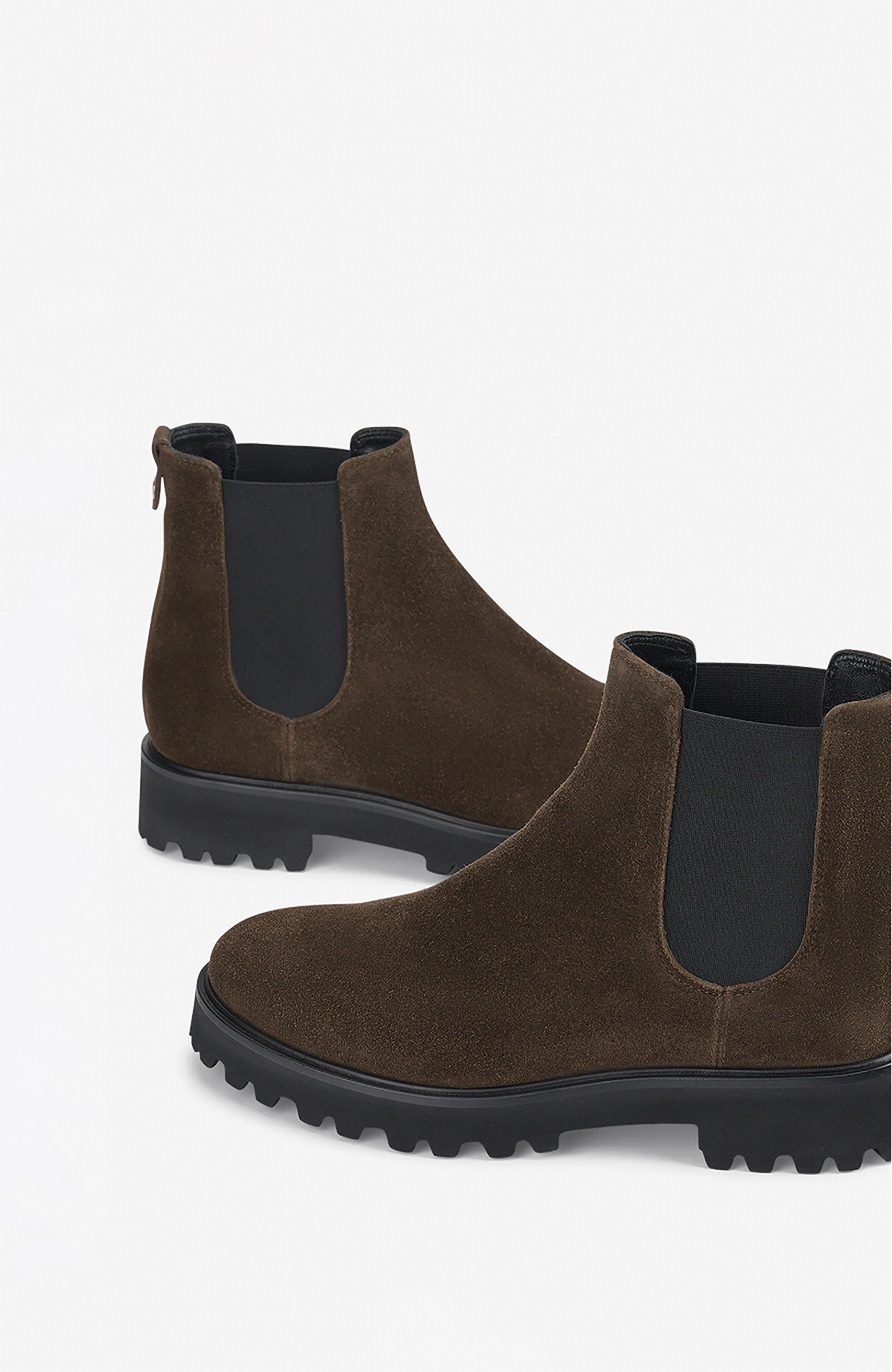 AGL Goldie Beatle Water-Resistant Suede Ankle Boot, Alternate, color, Forest