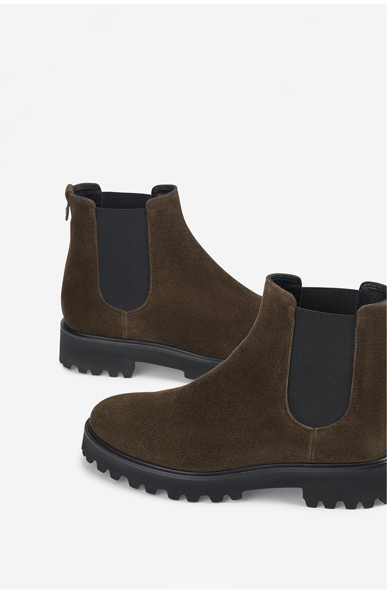 AGL Goldie Beatle Water-Resistant Suede Ankle Boot, Alternate, color, Forest