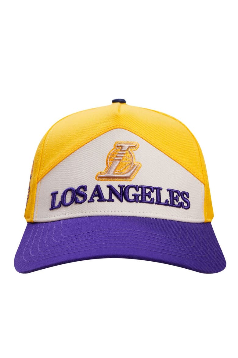 Men's Pro Standard Gold/Purple Los Angeles Lakers Pinch Chevron Adjustable Hat, Alternate, color, Gold