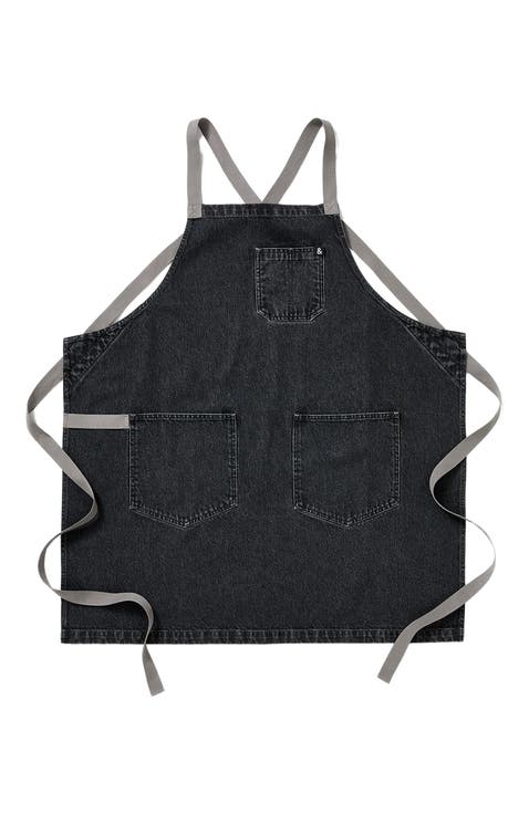 The Crossback Apron - Oyster Grey Denim