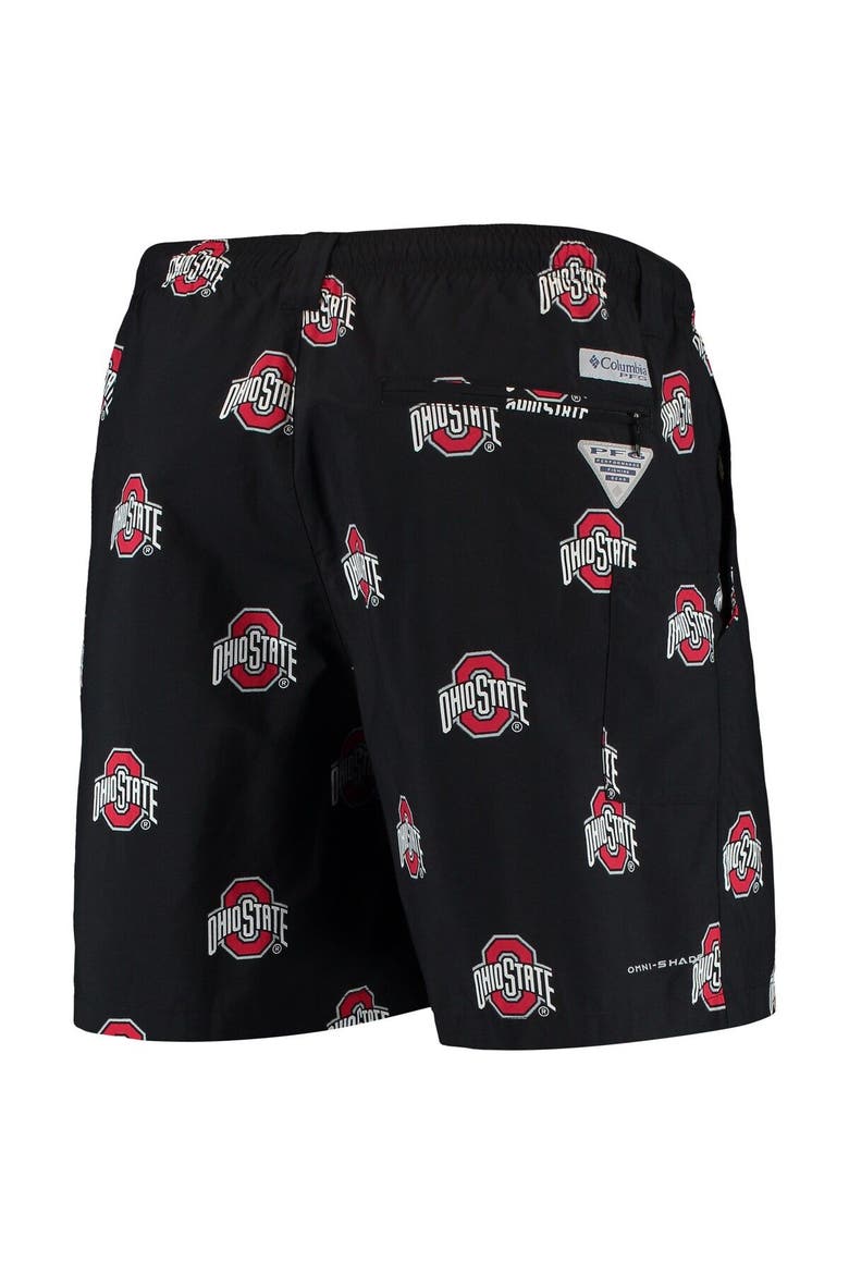Men's Columbia Black Ohio State Buckeyes PFG Backcast II Omni-Shade Hybrid Shorts, Alternate, color, Black