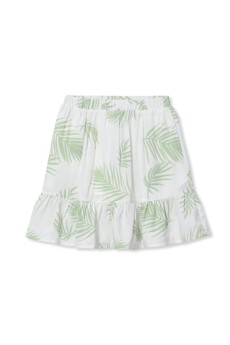 Girls Breezy Woven Skort, Main, color, Green Palm Leaves