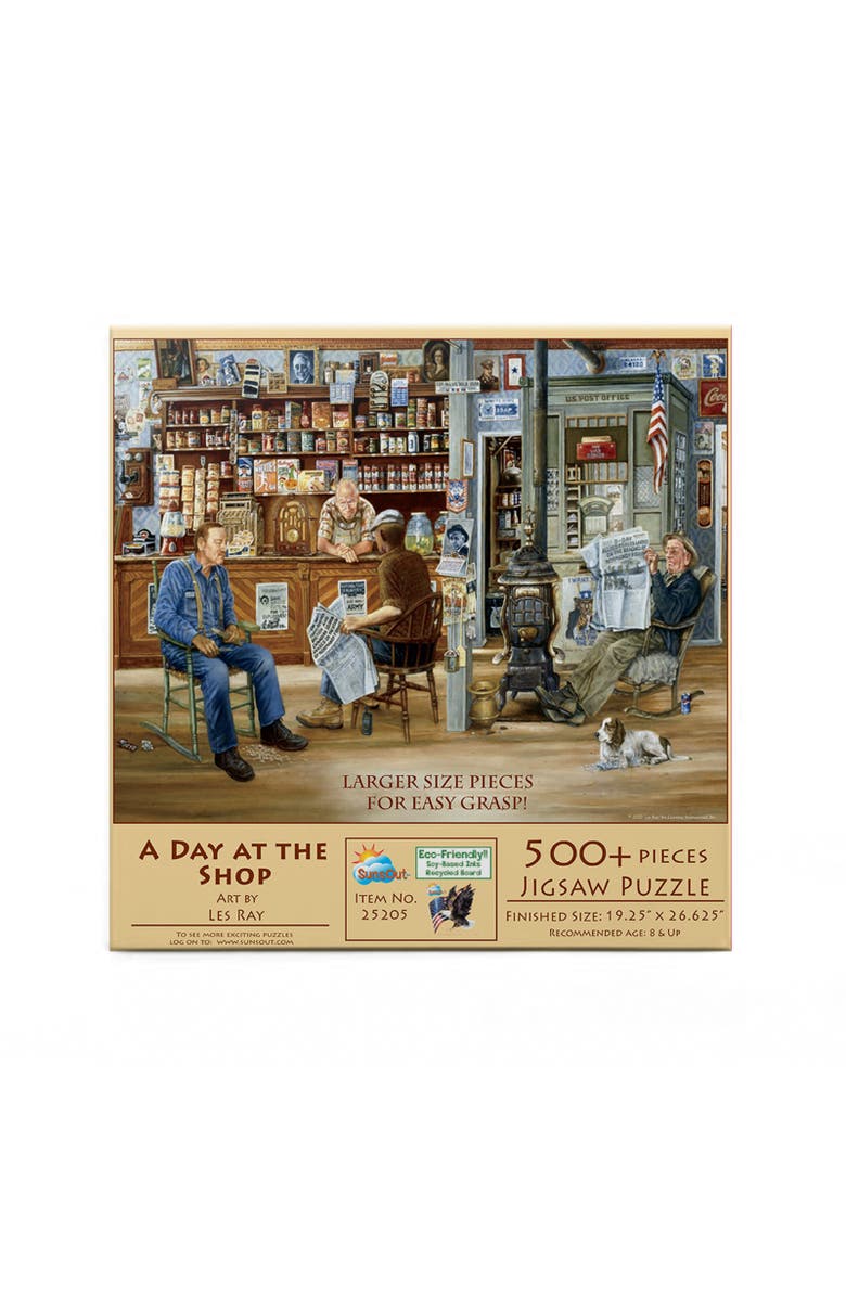Sunsout A Day at the Shop 500 piece Jigsaw Puzzle for Adults Large Pieces, Alternate, color, Multicolor