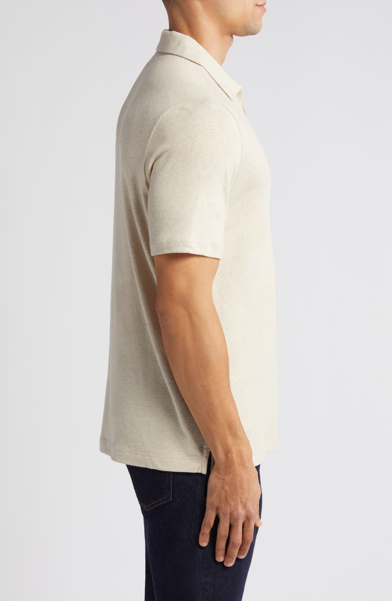 Johnston & Murphy Linen Blend Johnny Collar Polo, Alternate, color, Sand