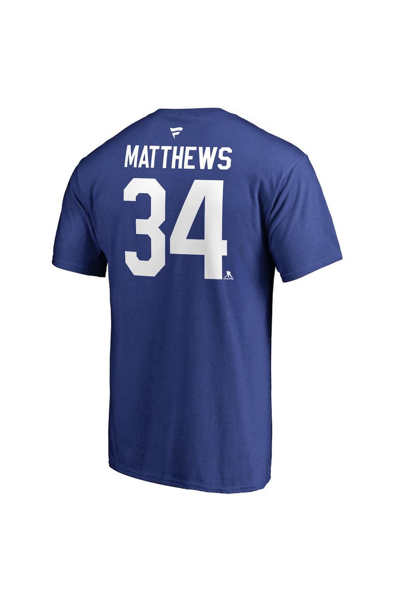 Men's Fanatics Branded Auston Matthews Blue Toronto Maple Leafs Team Authentic Stack Name & Number T-Shirt, Alternate, color, Blue