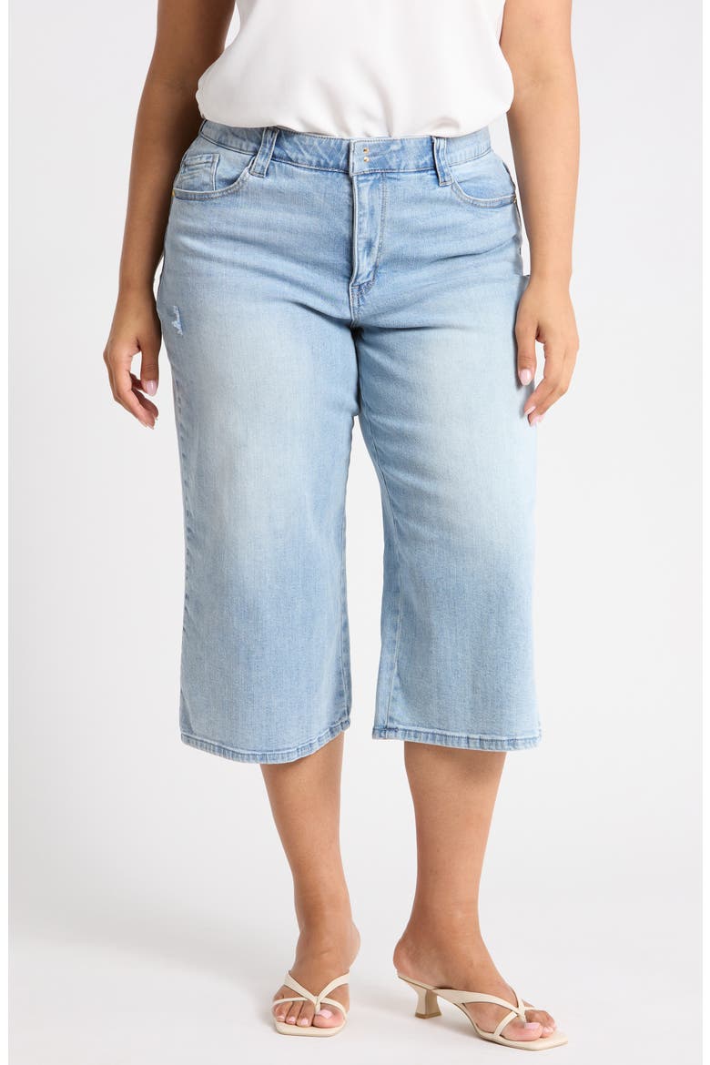 Relaxed Wide Leg Capri Jeans, Main, color, LIGHT BLUE VINTAGE