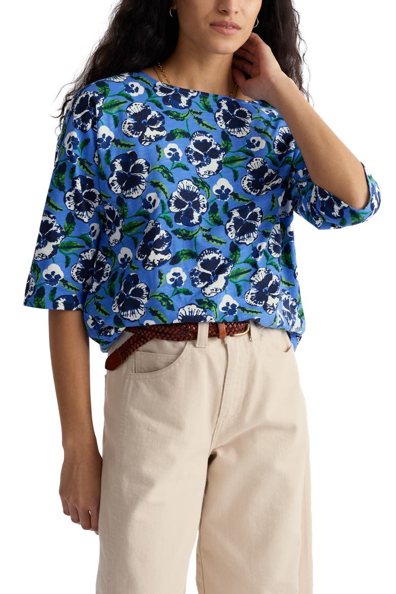 Tremayne Quay Organic Cotton Top, Main, color, SPRING PANSY SAIL
