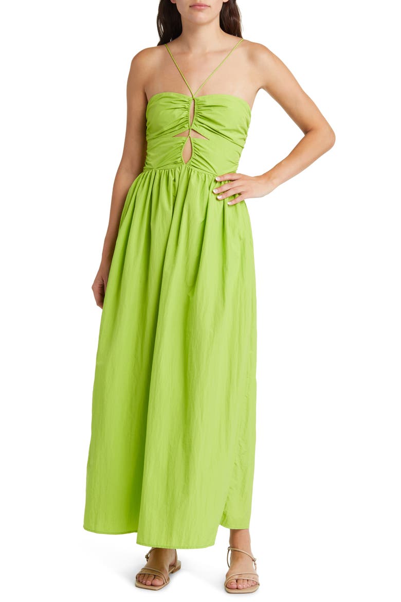 Silvia Maxi Dress, Main, color, BANANA LEAF