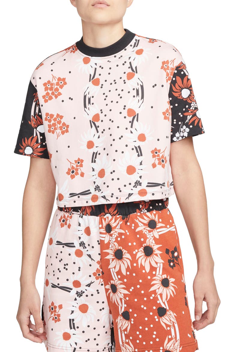 Garden Party Mix Print Cotton T-Shirt, Main, color, ATMOSPHERE