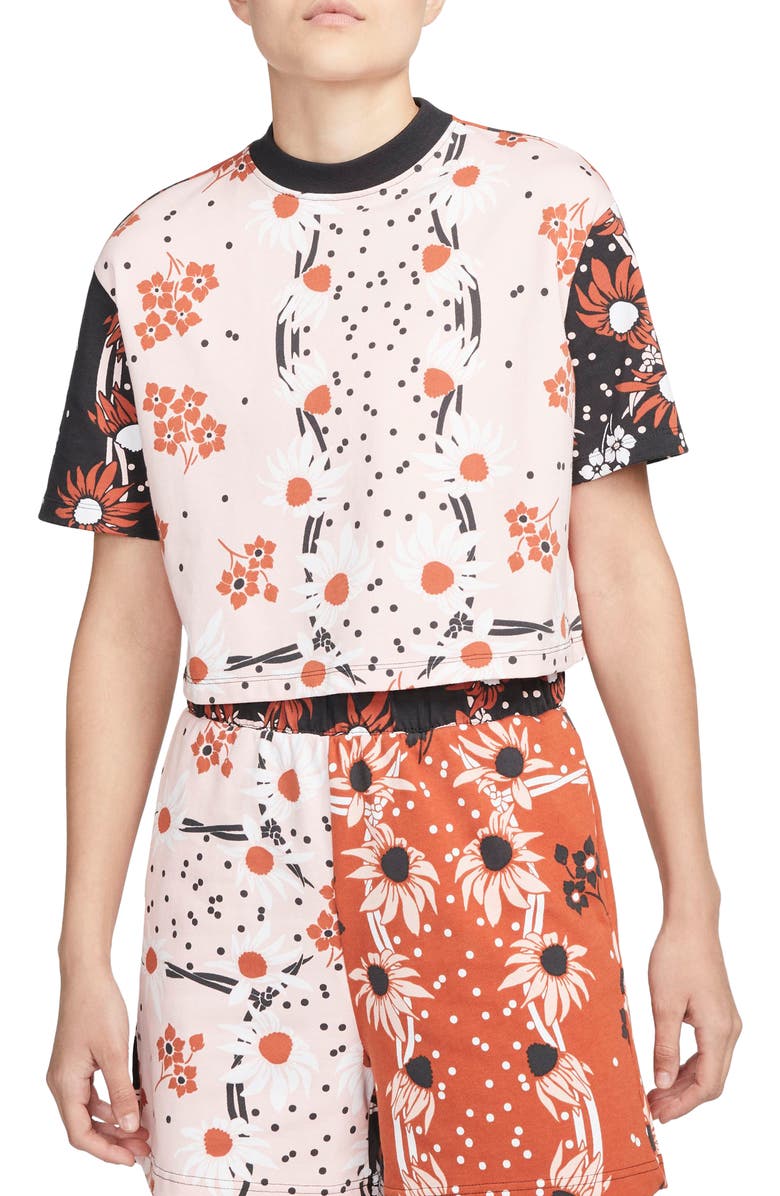Nike Garden Party Mix Print Cotton T-Shirt, Main, color, 