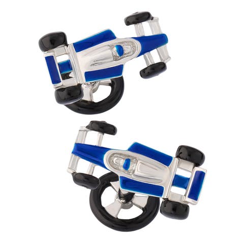 Turbo Race Car Sterling Cufflinks
