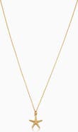 Oradina 14K Yellow Gold Starfish Pendant Necklace