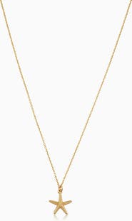 Oradina 14K Yellow Gold Starfish Pendant Necklace