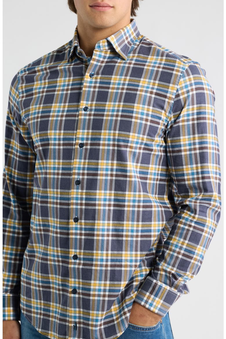 Lakeridge Plaid Button Down Shirt, Alternate, color, NAVY