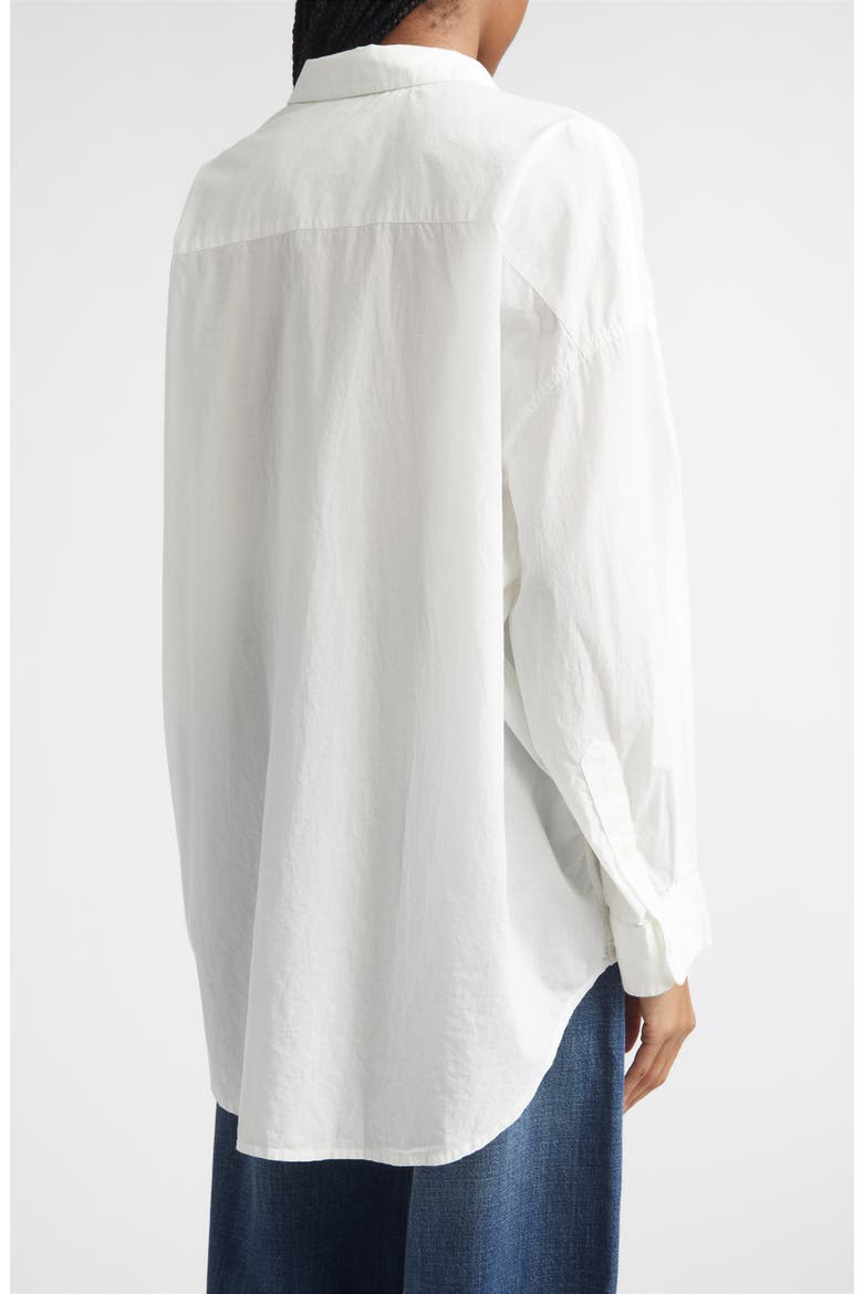 Drop Neck Pintuck Button-Up Shirt, Alternate, color, WHITE