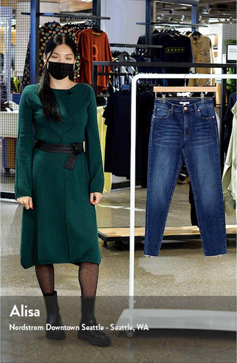 Erin High Waist Raw Hem Cigarette Jeans, sales video thumbnail