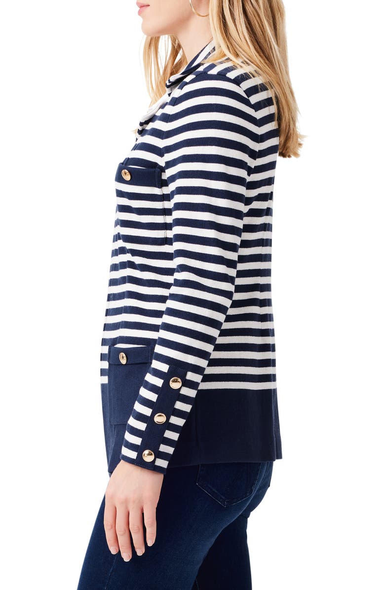 NIC+ZOE City Charm Stripe Sweater Jacket, Alternate, color, 