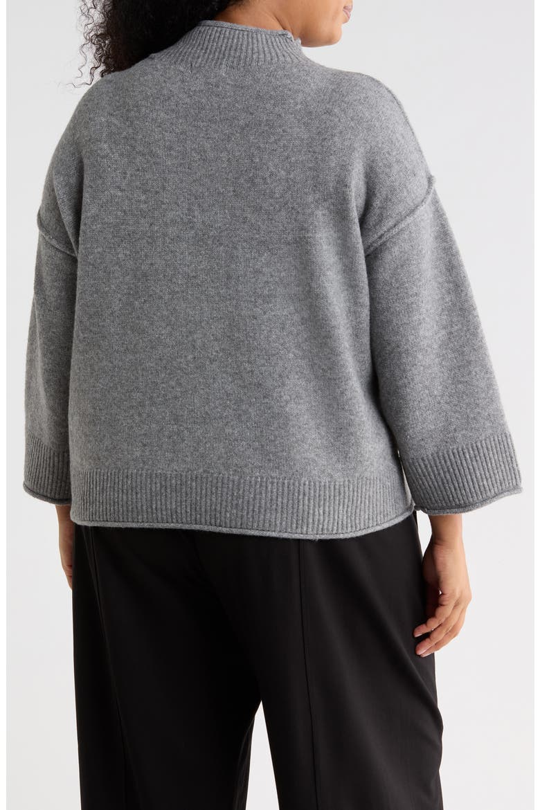 Exposed Seam Mock Neck Sweater, Alternate, color, H GREY