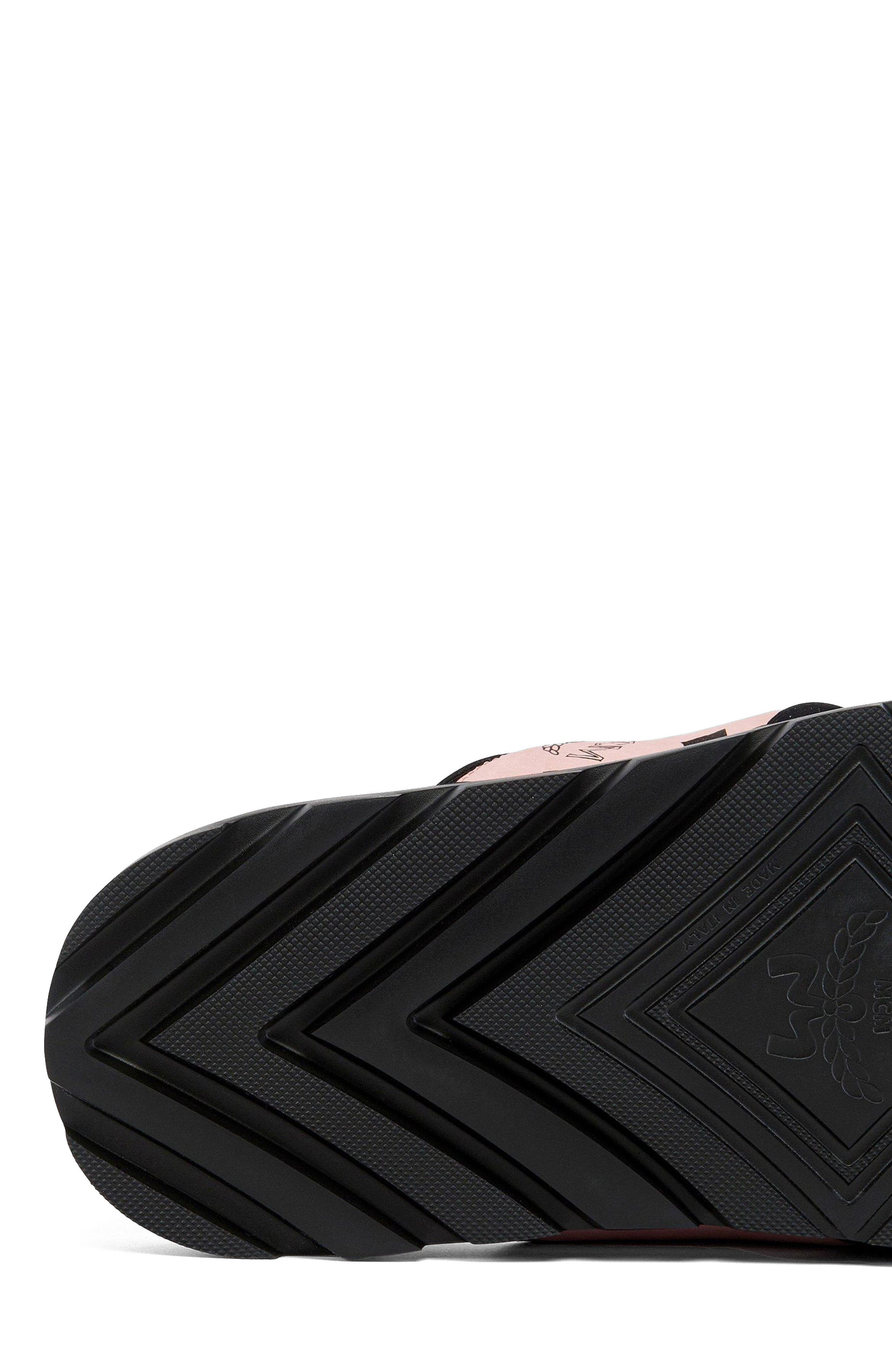 MCM Cross Sandal in Visetos Leather Mix, Alternate, color, Soft Pink