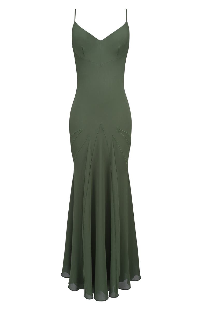 HOUSE OF CB Sacha Georgette Gown, Alternate, color, Forest Green