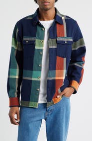 DARK SEAS Mojave Plaid Cotton Flannel Button-Up Shirt