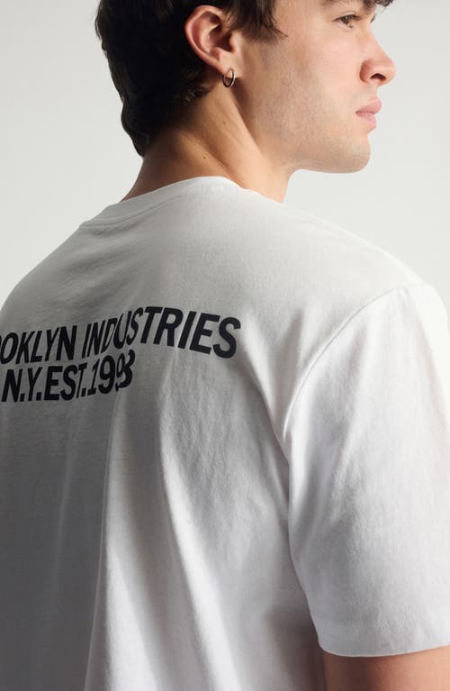 Brooklyn Industries Logo Cotton Graphic T-shirt In White
