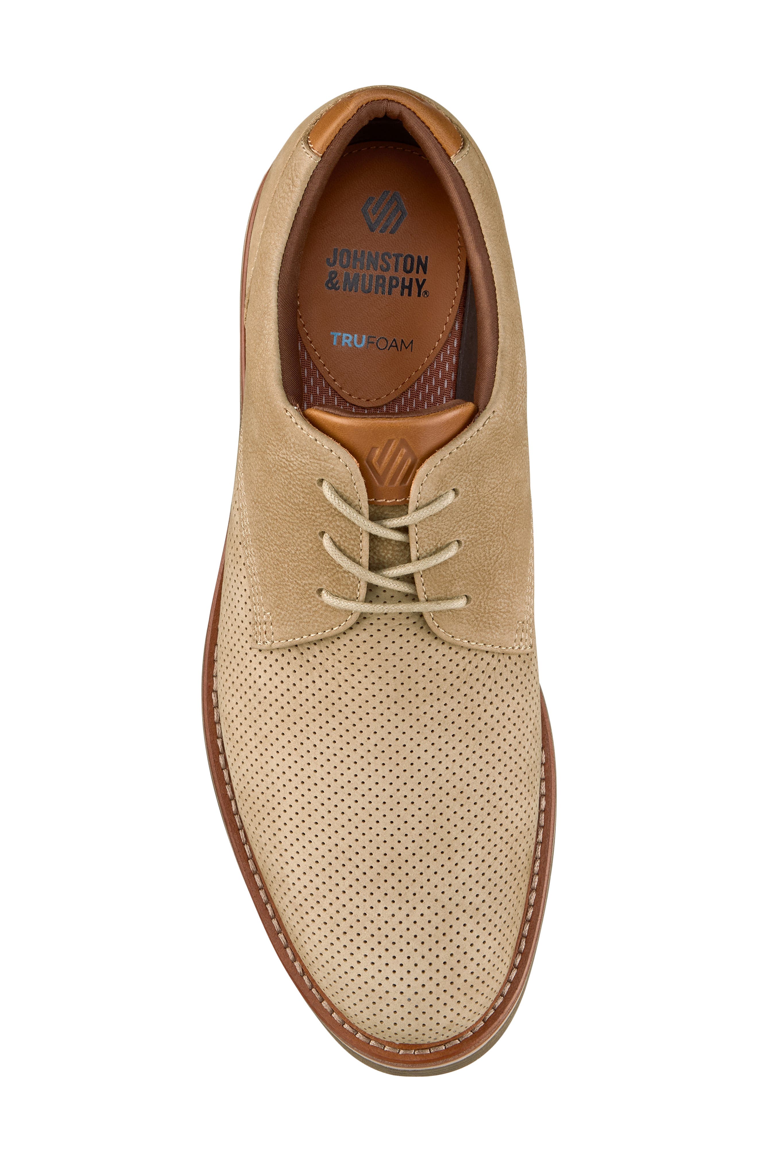 Tyson Perforated Plain Toe Derby, Alternate, color, TAUPE NUBUCK