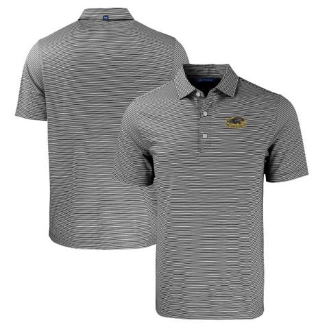 Men's Cutter & Buck  Black/White Wisconsin-Milwaukee Panthers Forge Eco Double Stripe Stretch Recycled Polo