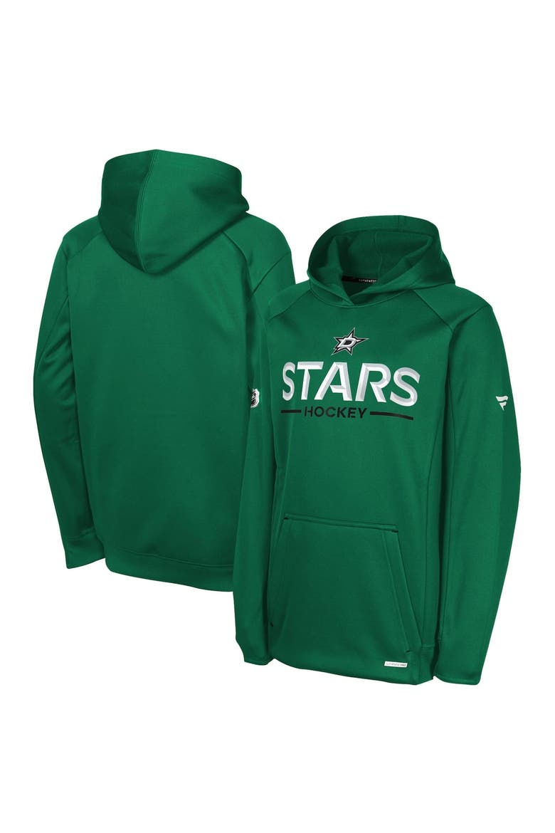 Youth Fanatics Kelly Green Dallas Stars Authentic Pro Rink Raglan Hoodie, Alternate, color, Kelly Green