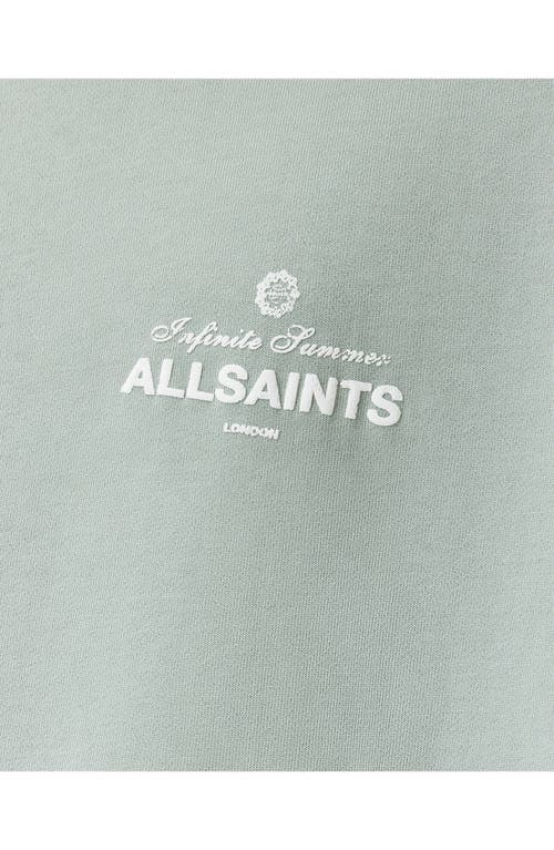 Allsaints Soleil Crew Oversized Cropped Sweatshirt In Slate Green