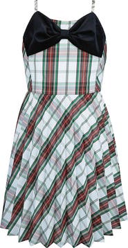Zunie Kids' Plaid Taffeta Pleated Dress