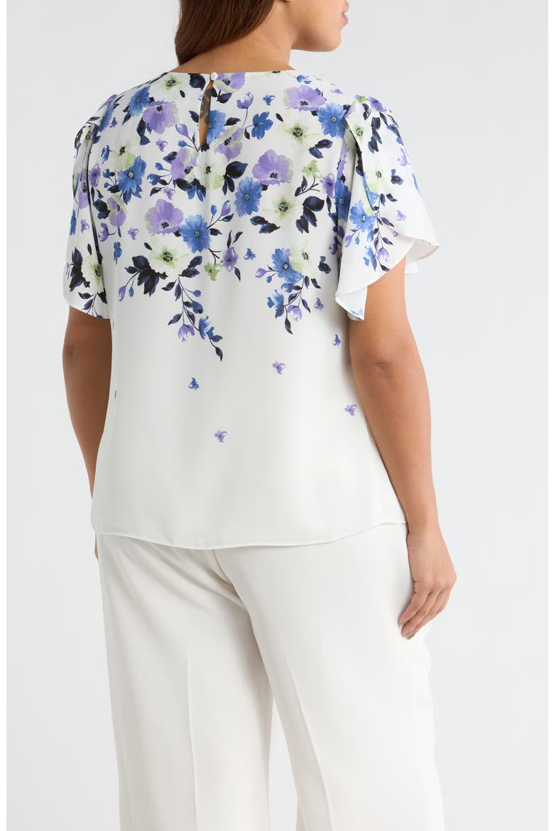 Flutter Sleeve Top, Alternate, color, LILY WHITE MULTI