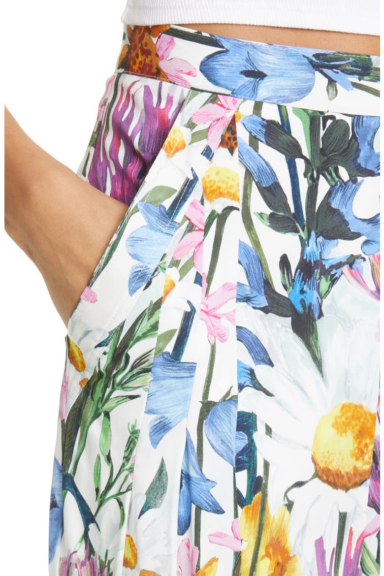 Floral Print Straight Leg Pants, Alternate, color, 8475- MULTICOLOR
