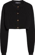 Versace V Jacquard Crop Cardigan
