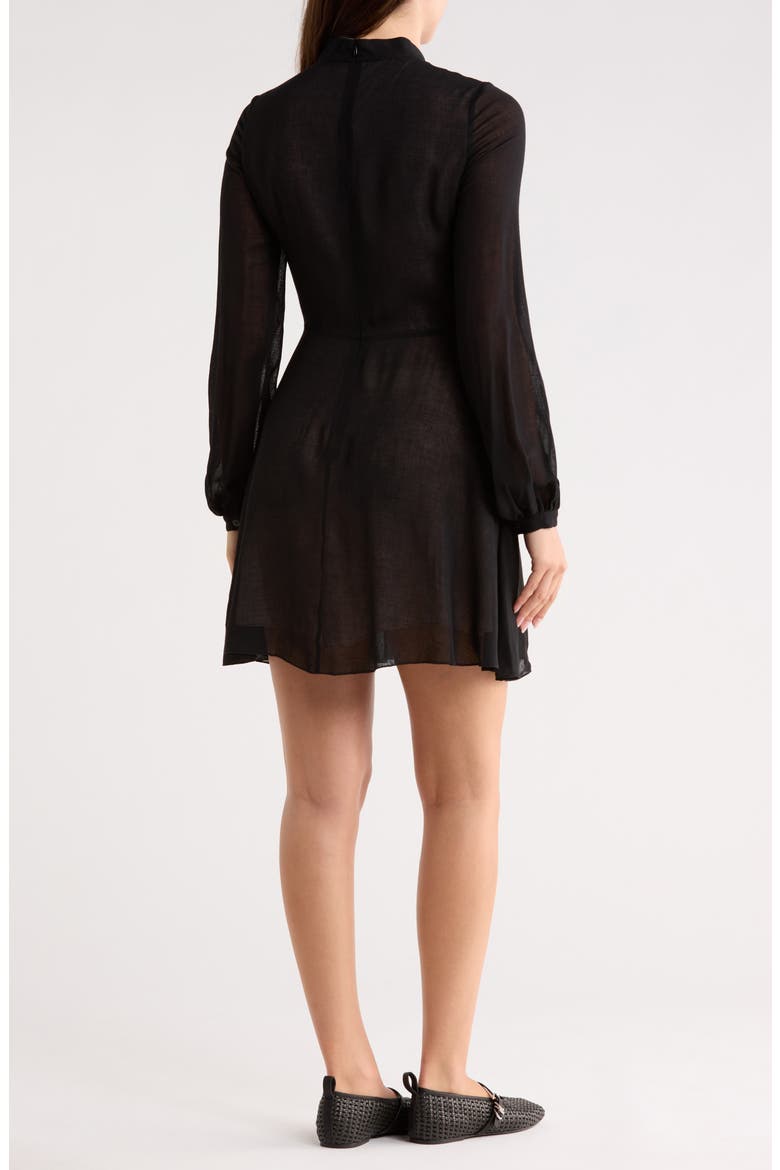 Ruffle Long Sleeve Dress, Alternate, color, BLACK