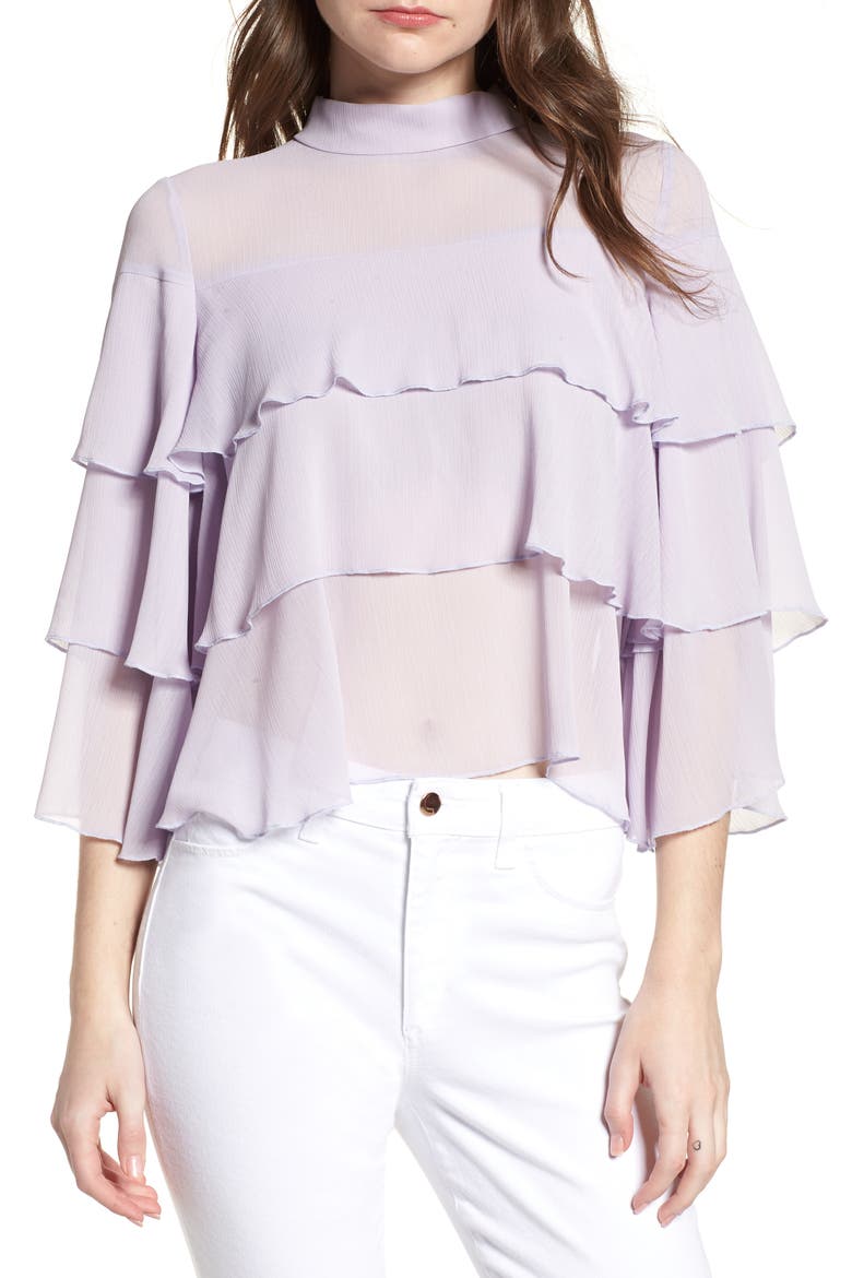 Tiered Ruffle Blouse, Main, color, LILAC