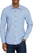 CONSTRUCT Slim Fit Round Geo Woven Long Sleeve Basic Shirt